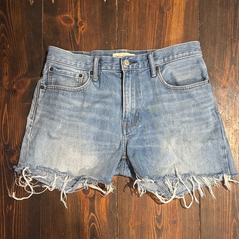 GAP Blue Frayed Jean Shorts